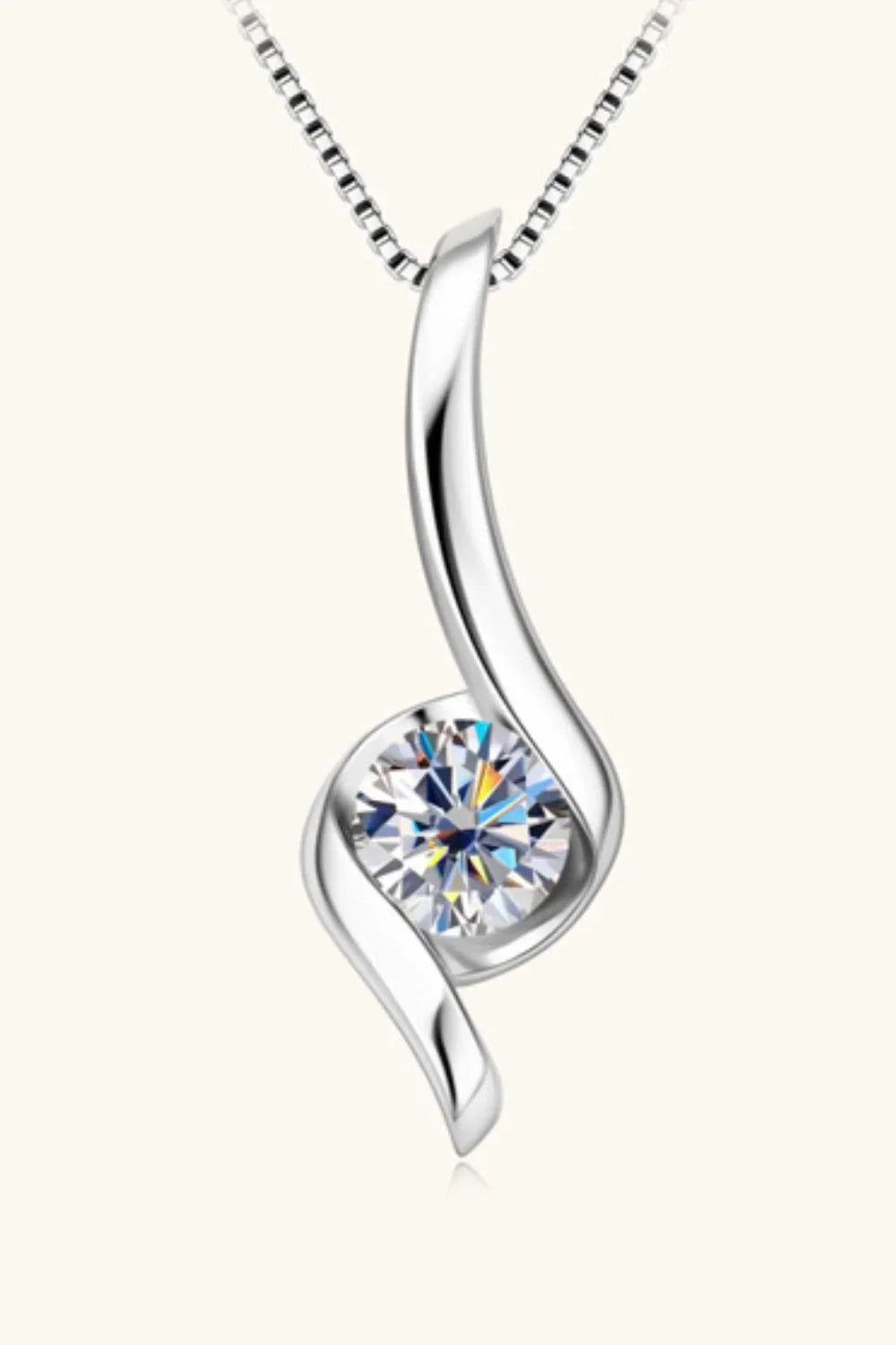 1 Carat Moissanite 925 Sterling Silver Necklace - VAleG