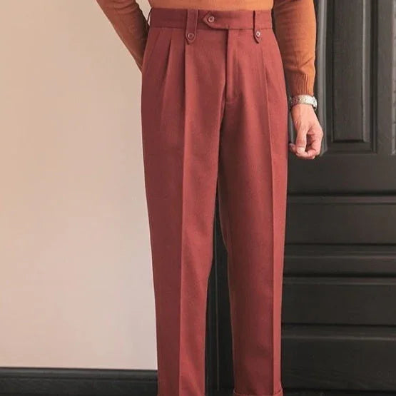 Men's Naples High-waisted Straight Leg Casual Dress Pants Wool Thick - VAleG