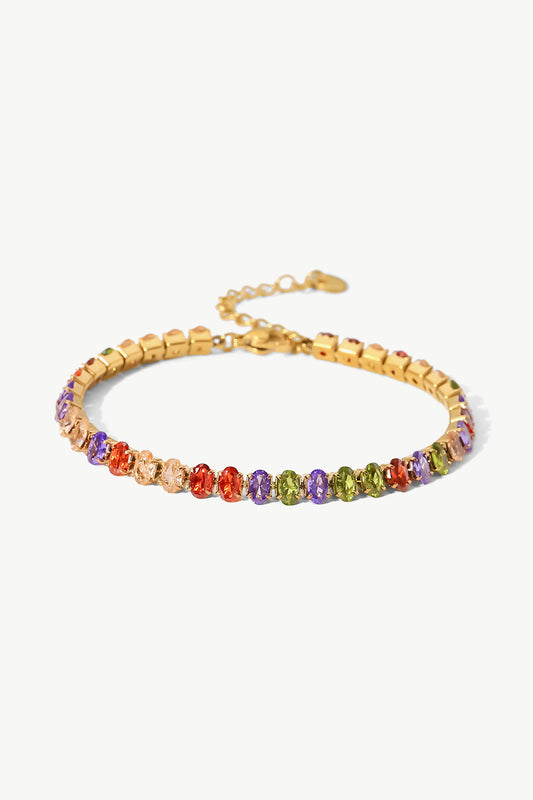 18K Gold Plated Multicolored Zircon Bracelet - VAleG