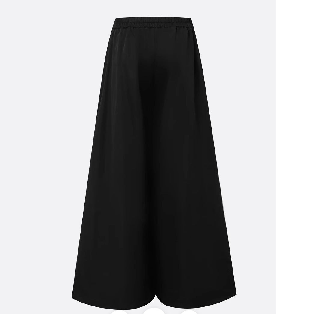 Pantaloni a gamba larga in tinta unita