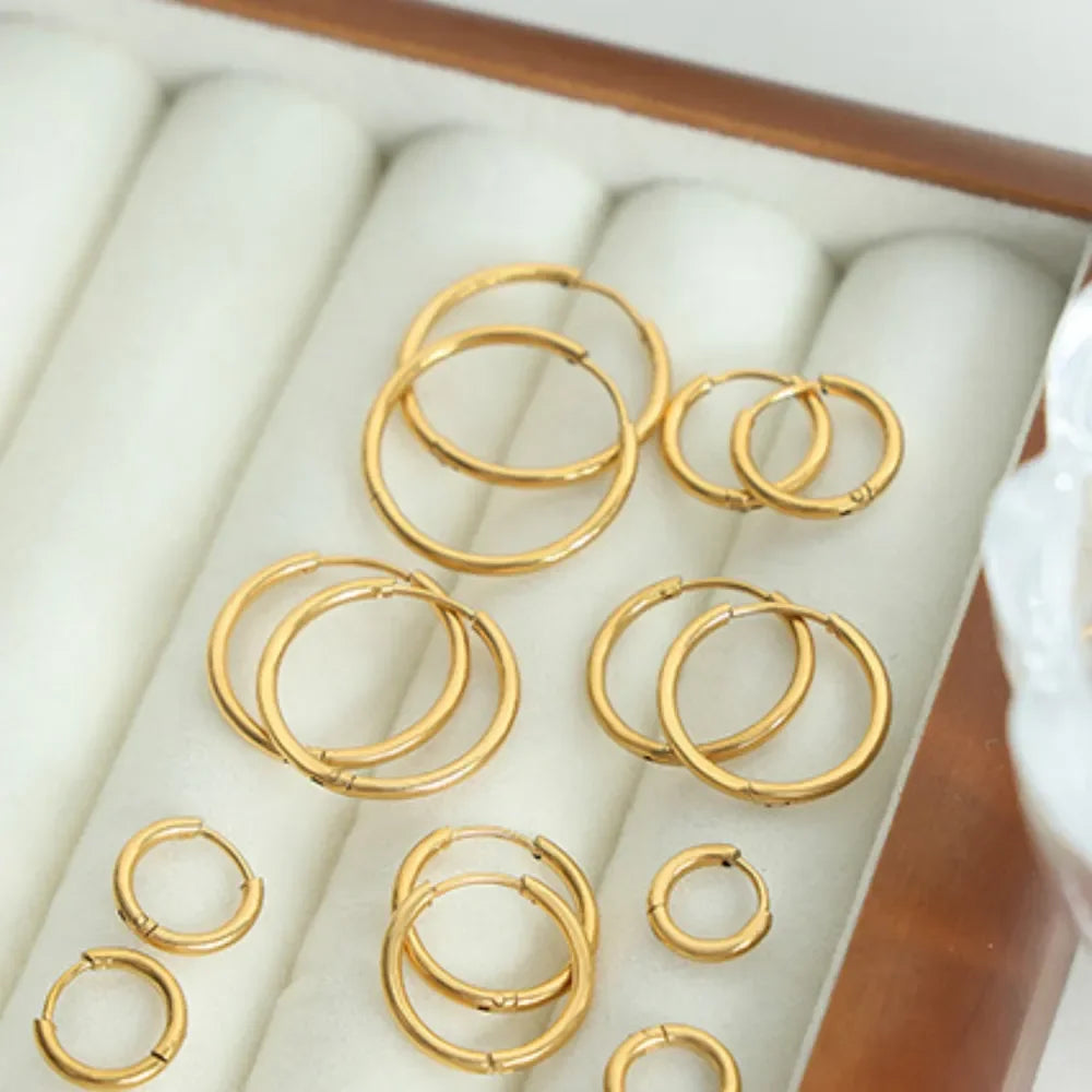 18K Gold-Plated Huggie Earrings - VAleG