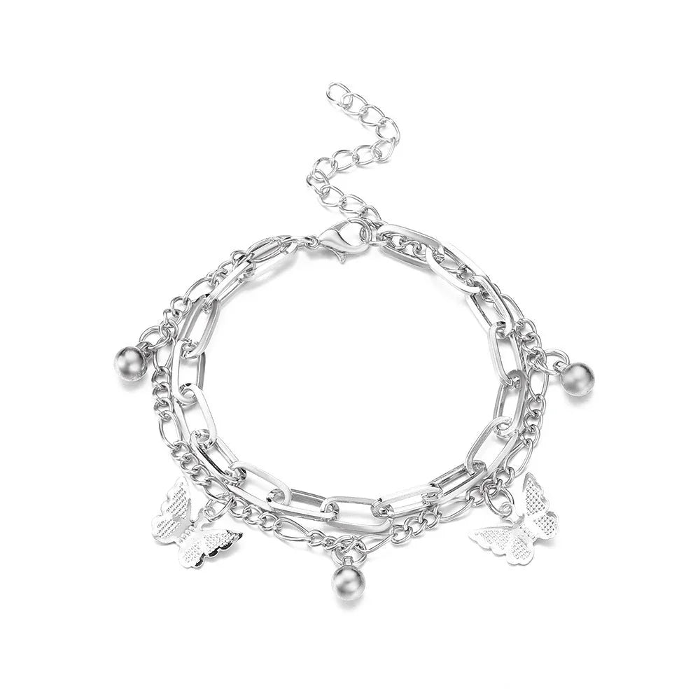 Women's Double-layer Butterfly Beach Anklet - VAleG