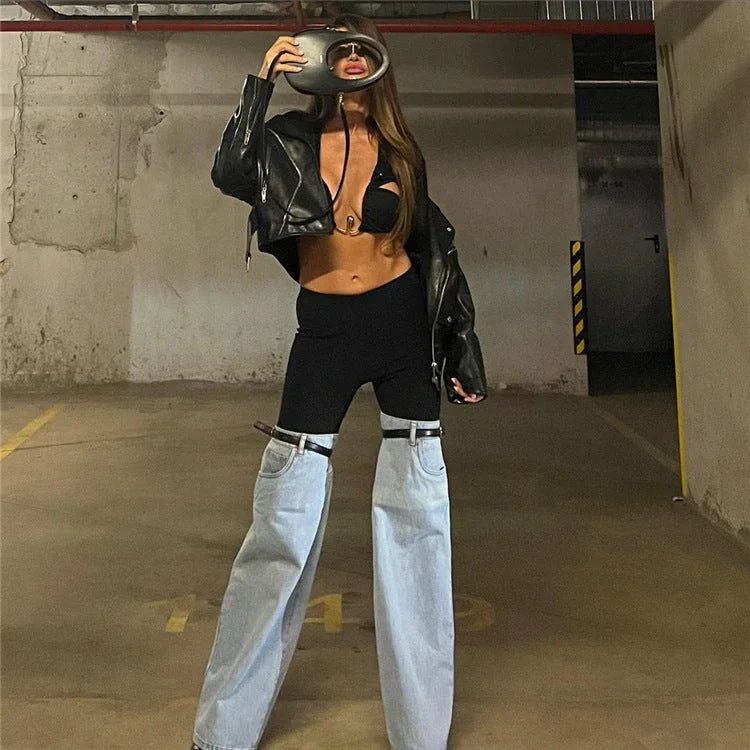 High Waist Straight Wide Leg Senior Personality Chic Pants For Women - VAleG