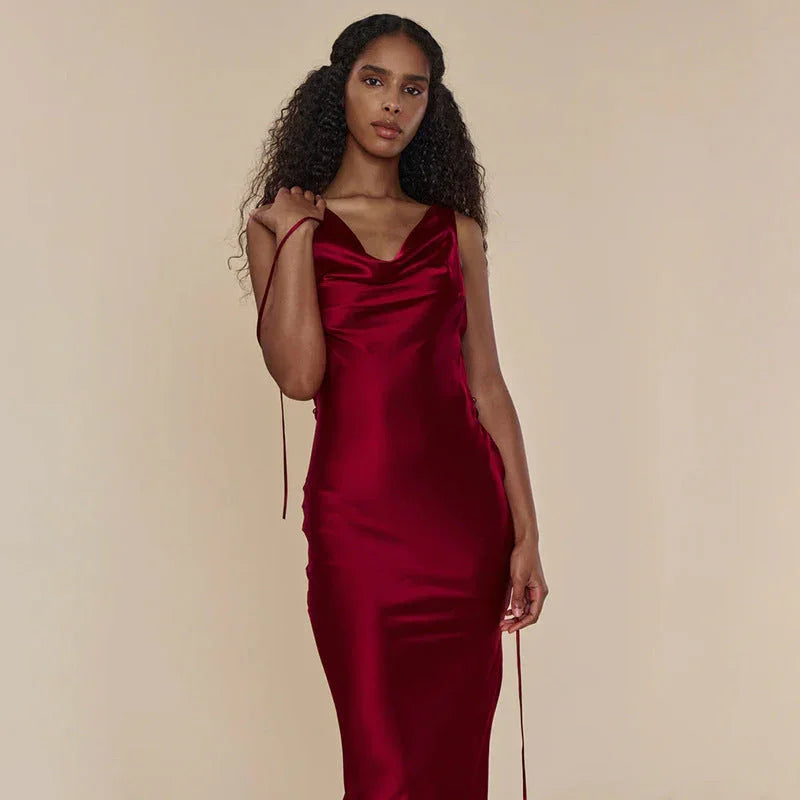 Women's Clothing Banquet Style Evening Lace Up Long Dress - VAleG