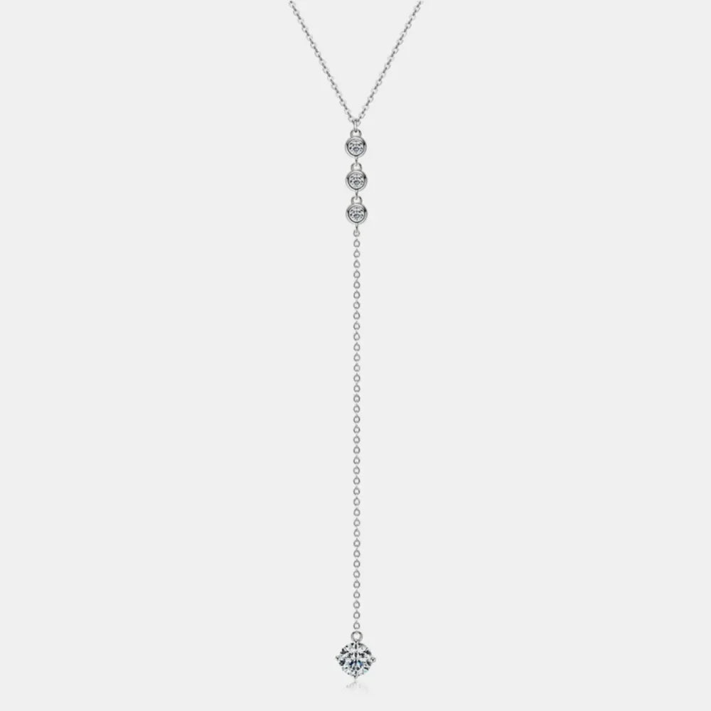 1.3 Carat Moissanite 925 Sterling Silver Drop Necklace - VAleG