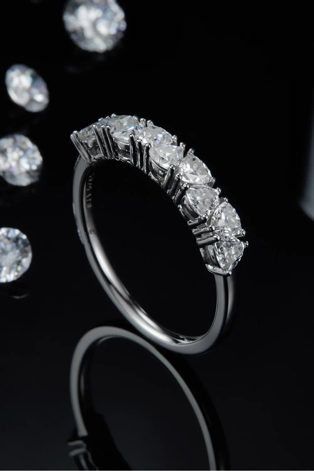 1 Carat Moissanite 925 Sterling Silver Half-Eternity Ring - VAleG