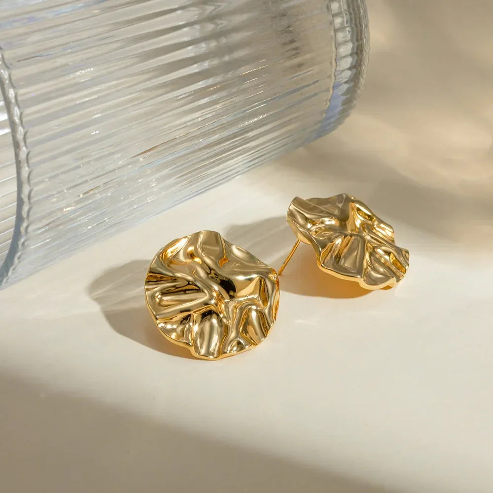 18K Gold-Plated Stud Earrings - VAleG