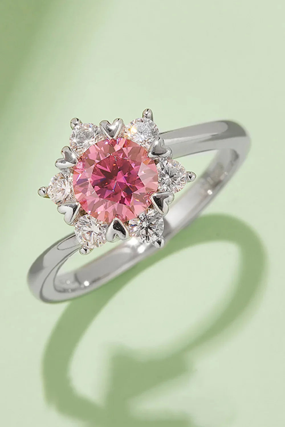 1 Carat Moissanite 925 Sterling Silver Cluster Ring - VAleG