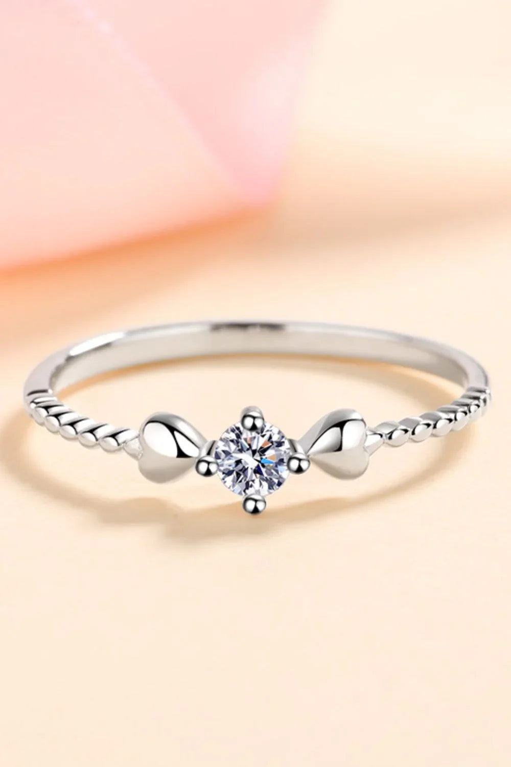 Adored Moissanite Heart 925 Sterling Silver Ring - VAleG