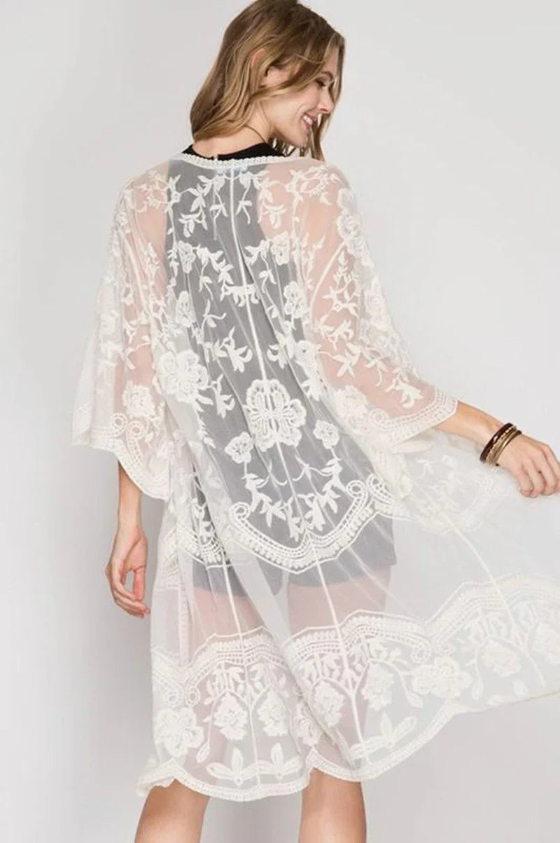 Beach Lace Cardigan Sunscreen Coat Blouse - VAleG