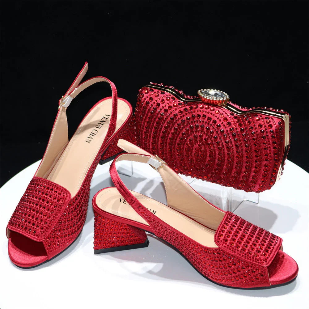 Peep Toe Rear Empty Slippers Monochrome Pressure Diamond Women's Shoes - VAleG
