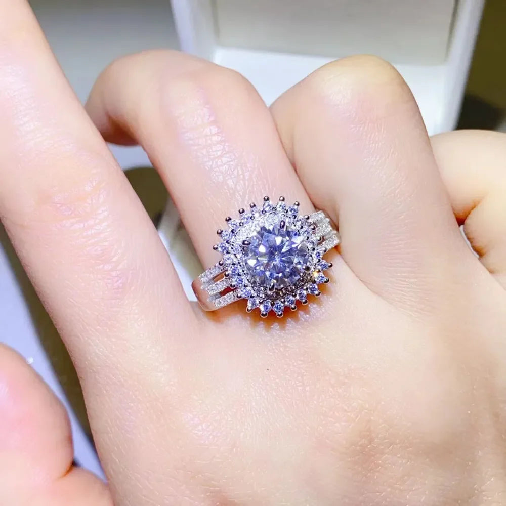 2 Carat Moissanite 925 Sterling Silver Ring - VAleG