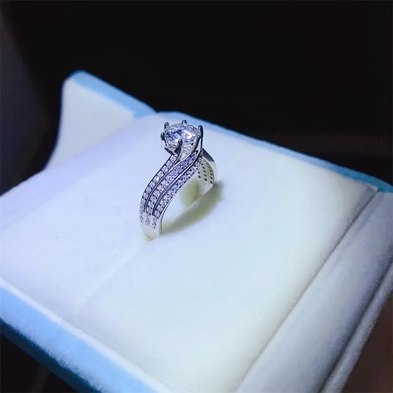 1 Carat Moissanite 925 Sterling Silver Ring - VAleG