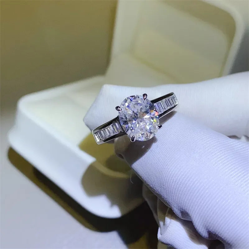 3 Carat Moissanite 925 Sterling Silver Ring - VAleG