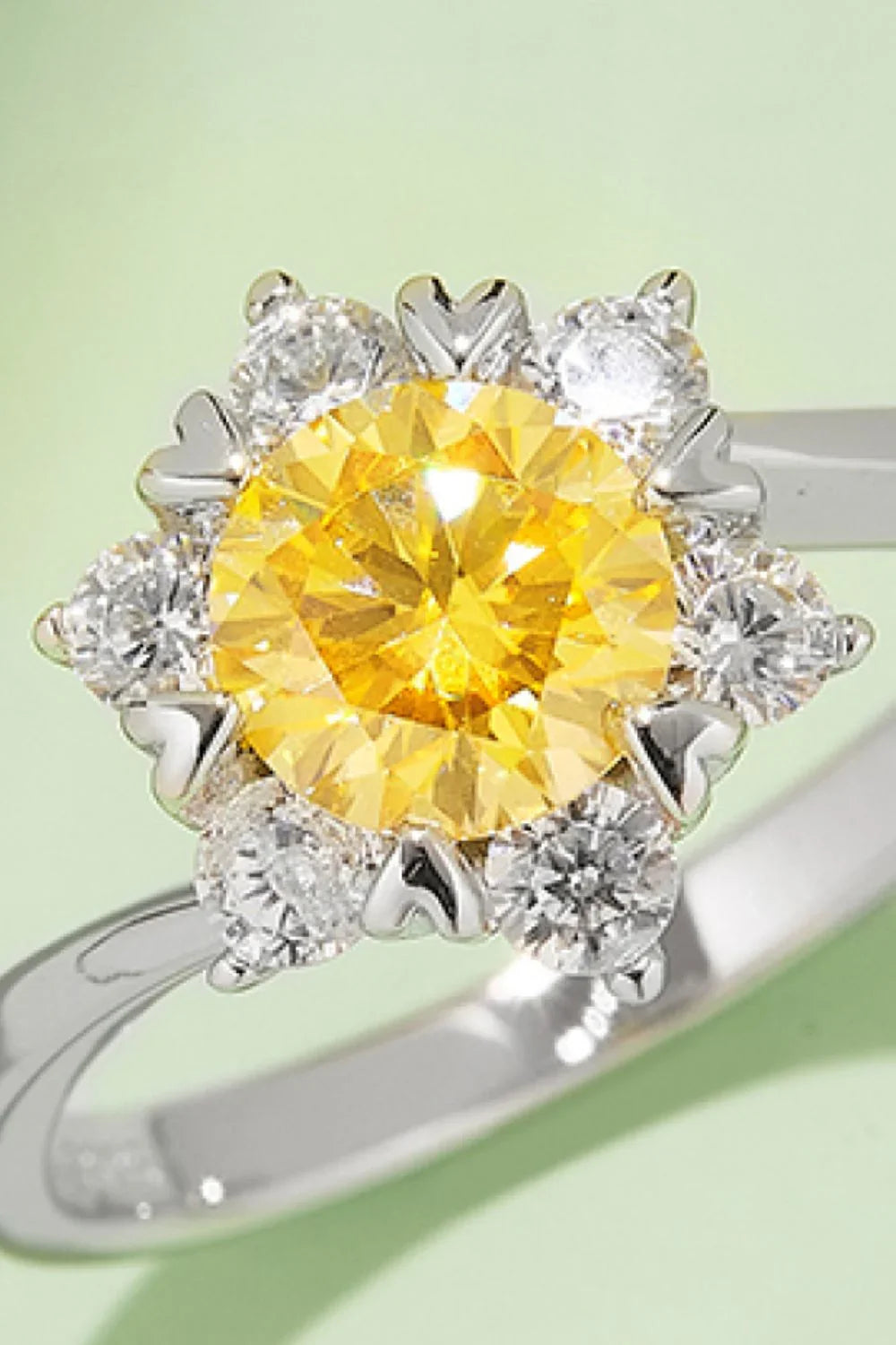 1 Carat Moissanite 925 Sterling Silver Cluster Ring - VAleG