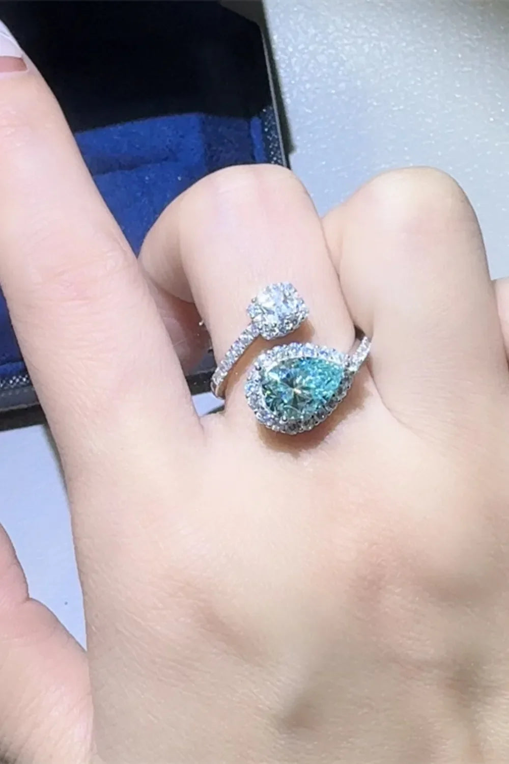 2 Carat Moissanite 925 Sterling Silver Bypass Ring - VAleG