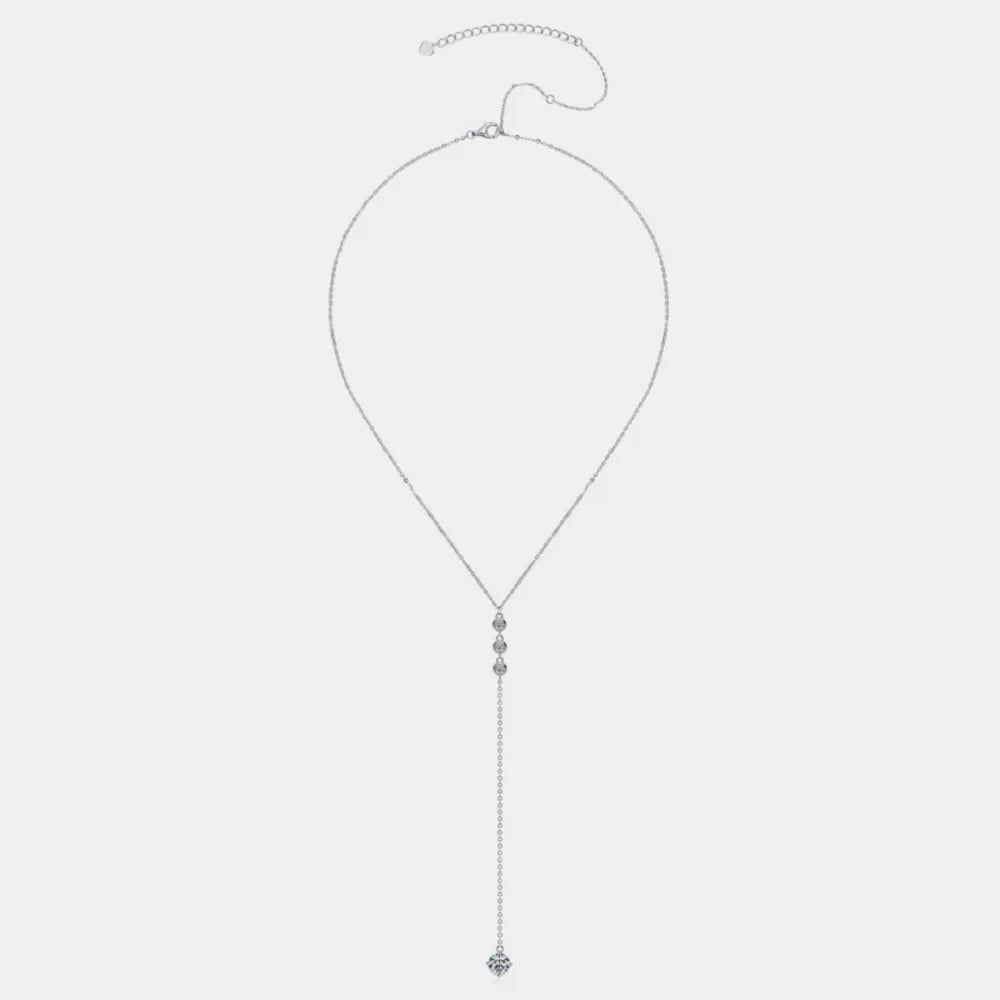 1.3 Carat Moissanite 925 Sterling Silver Drop Necklace - VAleG