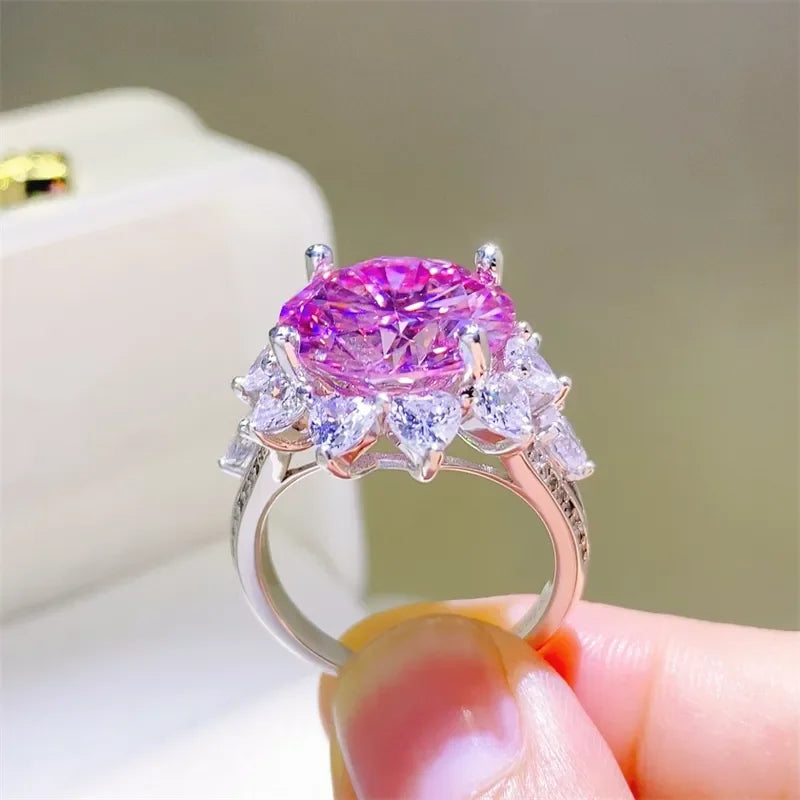 10 Carat Moissanite Zircon 925 Sterling Silver Ring - VAleG