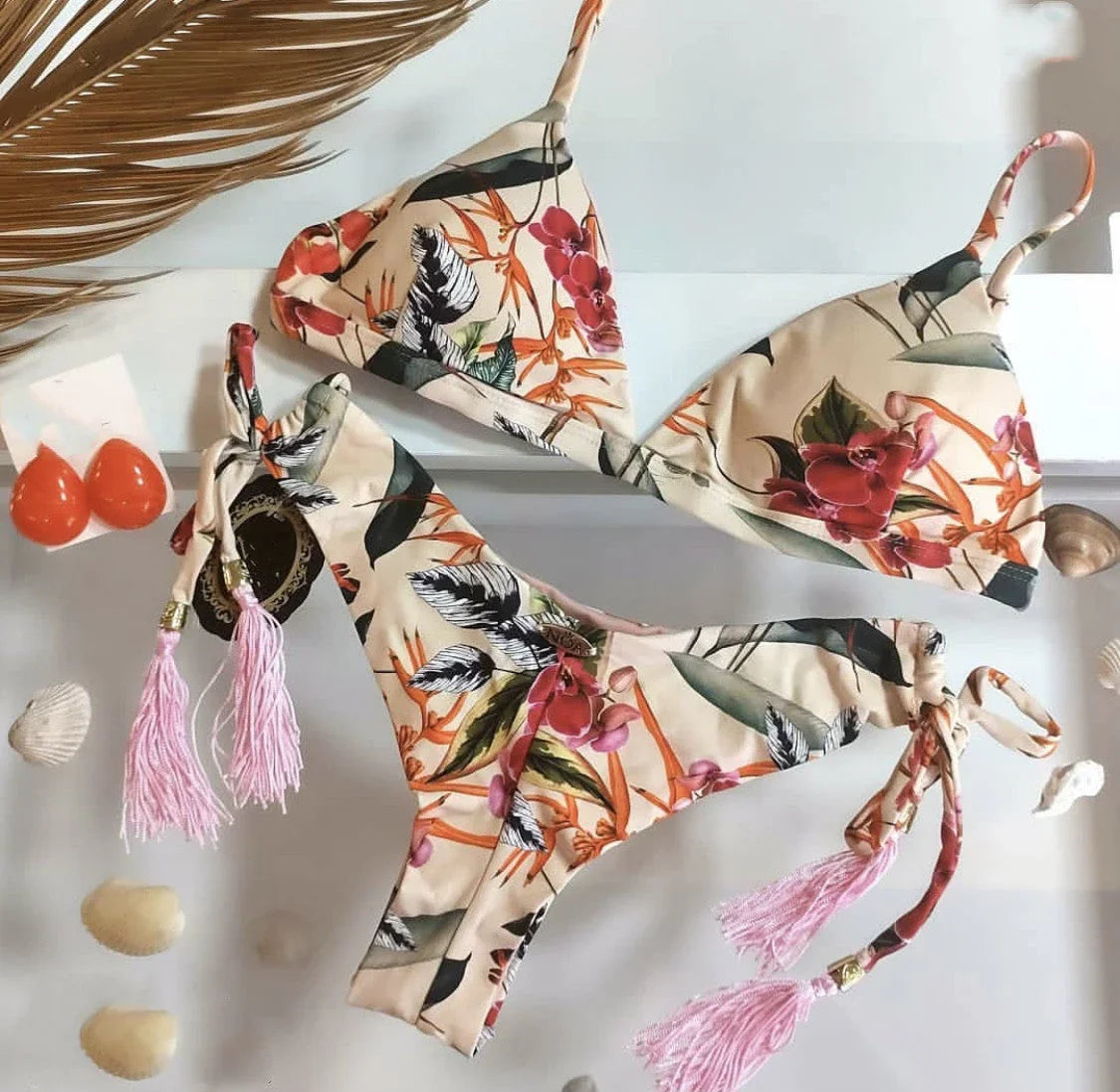 Women's Beach Split Printed Swimsuit - VAleG