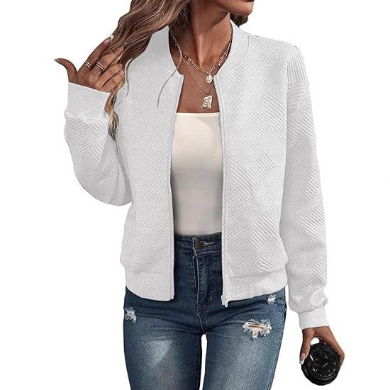 Zipper Pocket Comfort And Casual Women's Long Sleeve Jacket - VAleG