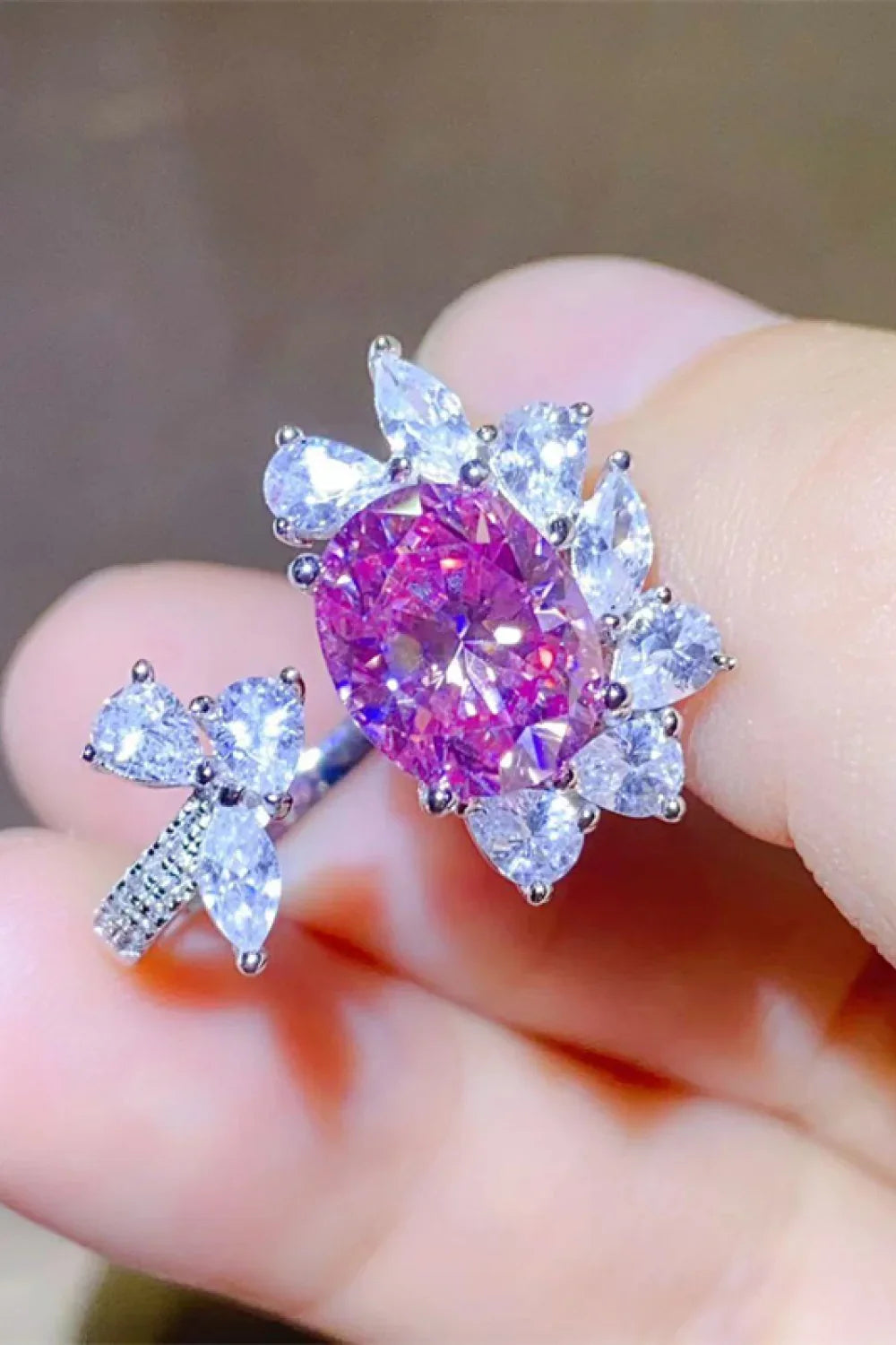 3 Carat Moissanite 925 Sterling Silver Open Ring - VAleG