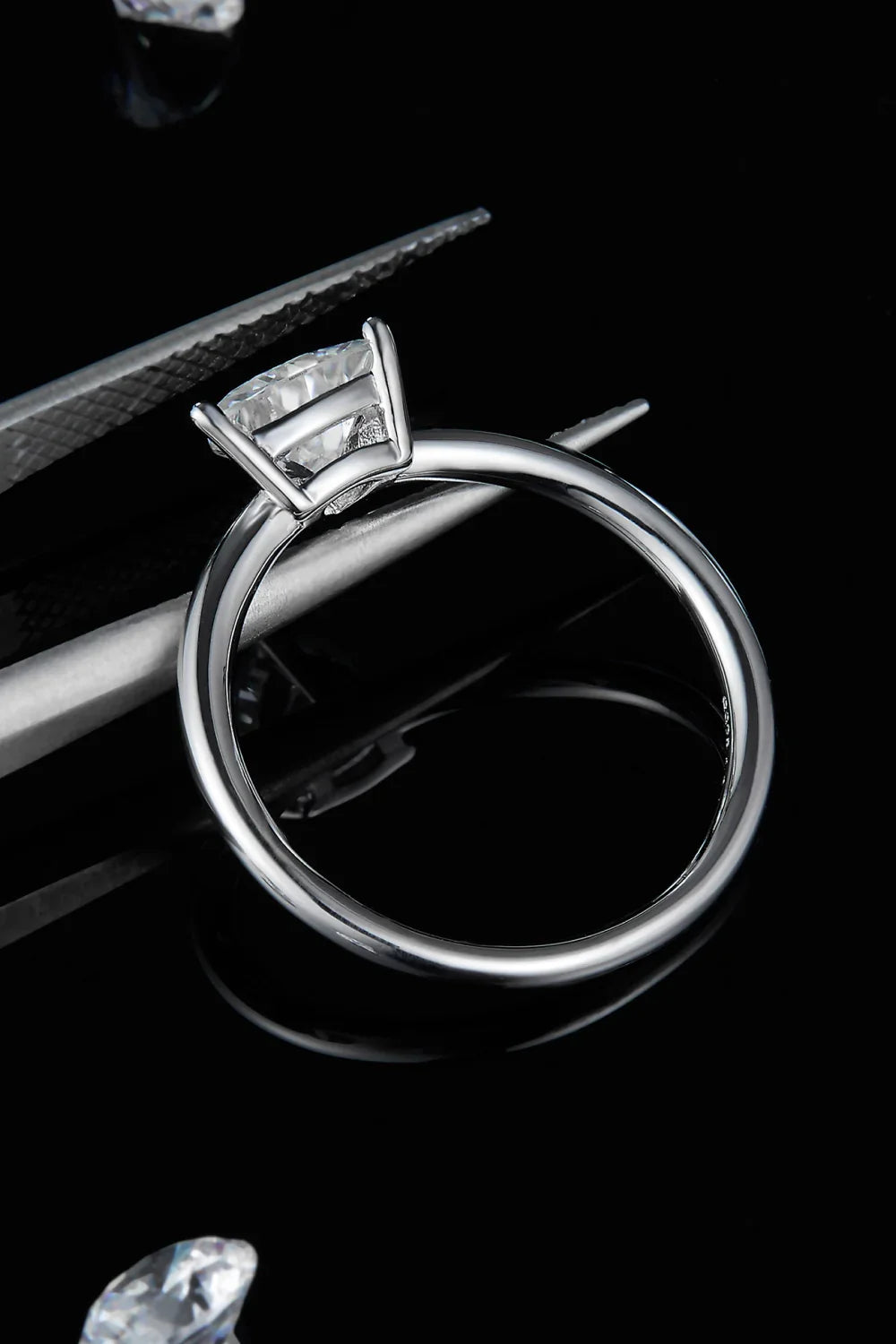1 Carat Moissanite 925 Sterling Silver Solitaire Ring - VAleG