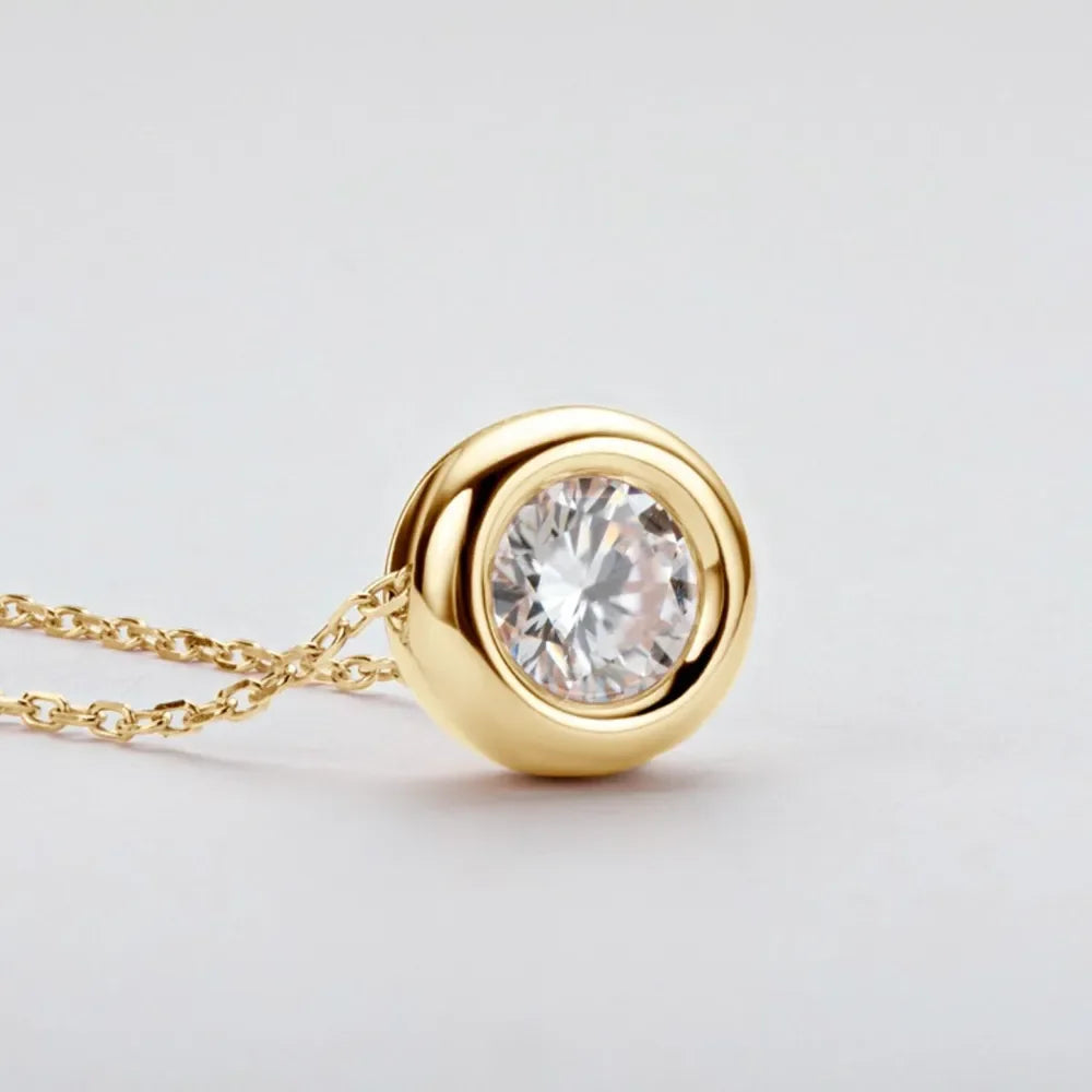 1 Carat Moissanite 925 Sterling Silver Necklace - VAleG