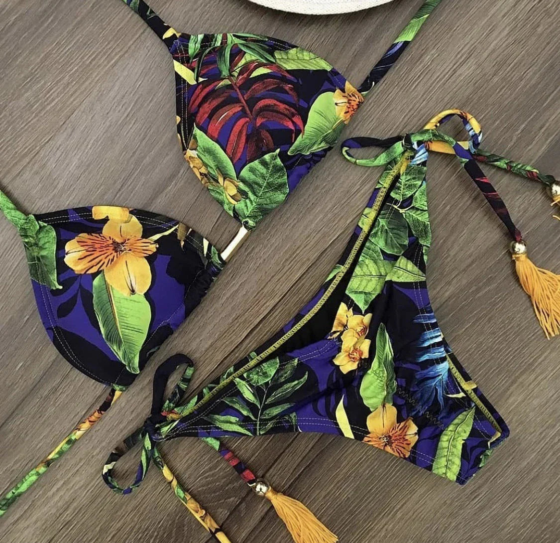 Women's Beach Split Printed Swimsuit - VAleG