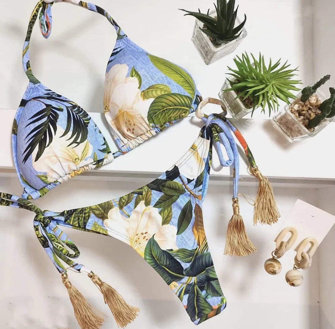 Women's Beach Split Printed Swimsuit - VAleG