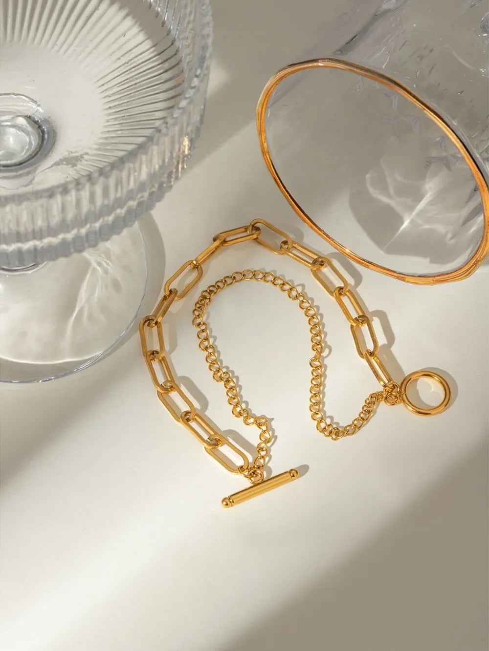 18K Gold-Plated Stainless Steel Chain Bracelet - VAleG