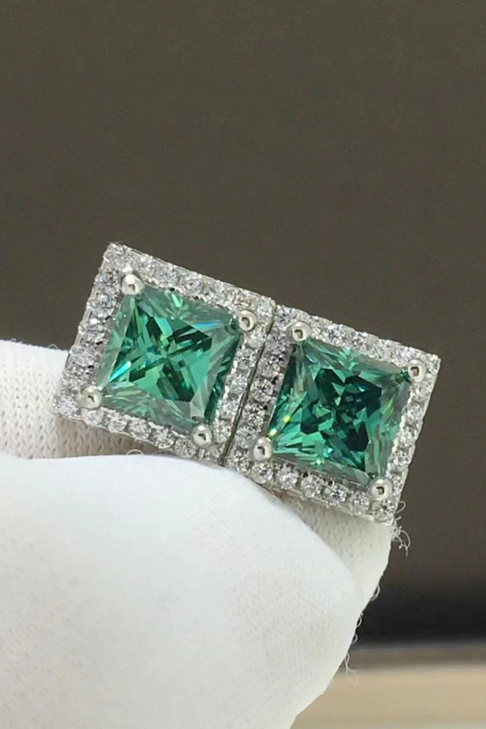2 Carat Moissanite Square Stud Earrings - VAleG