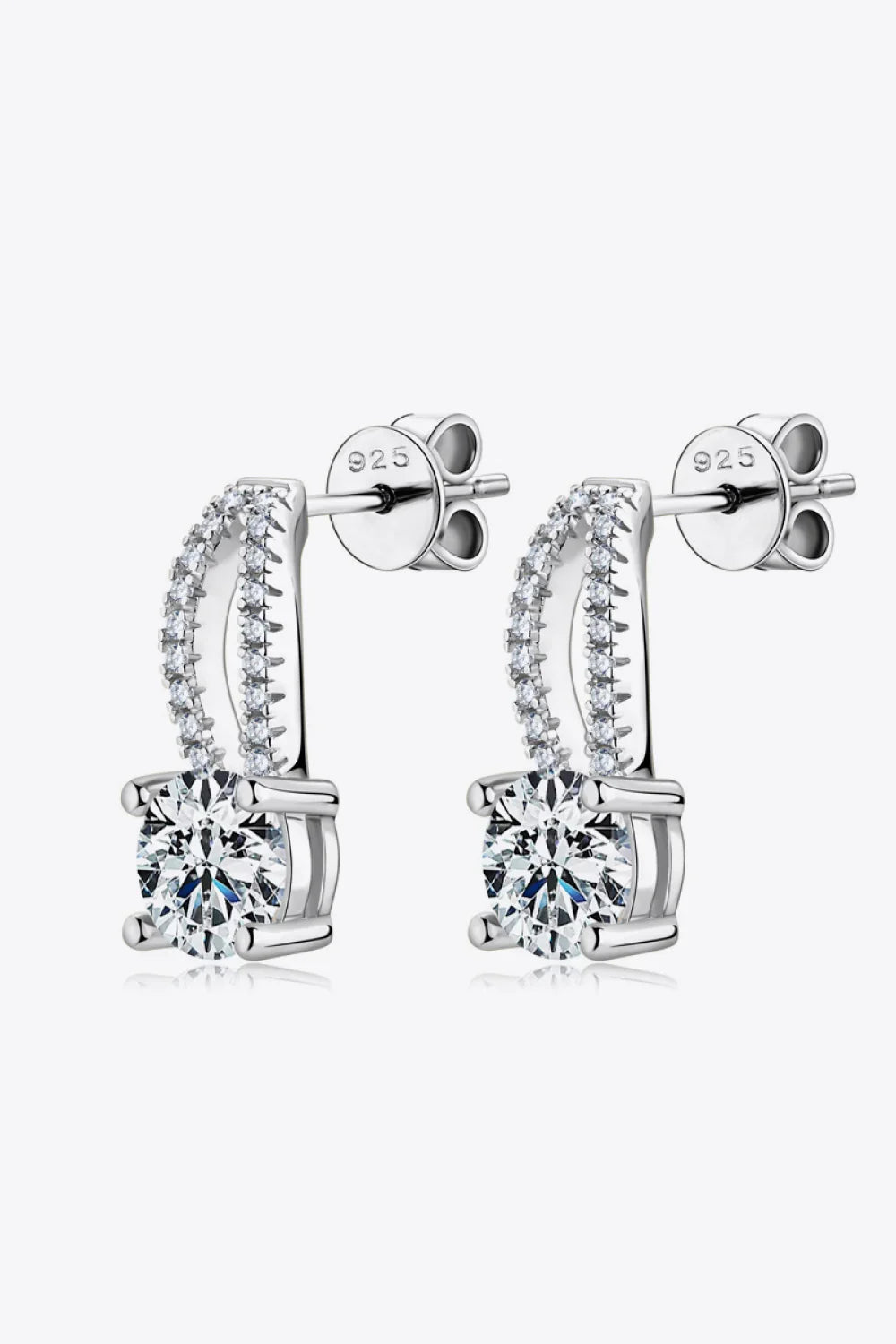 1 Carat Moissanite 925 Sterling Silver Earrings - VAleG