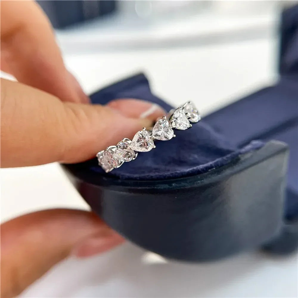 2.1 Carat 925 Sterling Silver Moissanite Heart Ring - VAleG