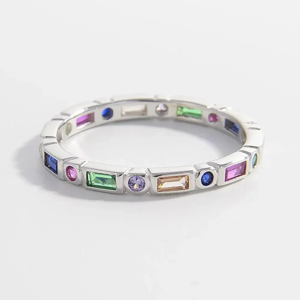 925 Sterling Silver Inlaid Zircon Ring - VAleG