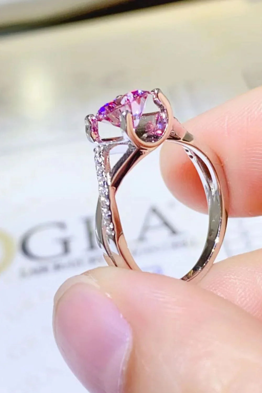 1 Carat Moissanite Crisscross 925 Sterling Silver Ring - VAleG