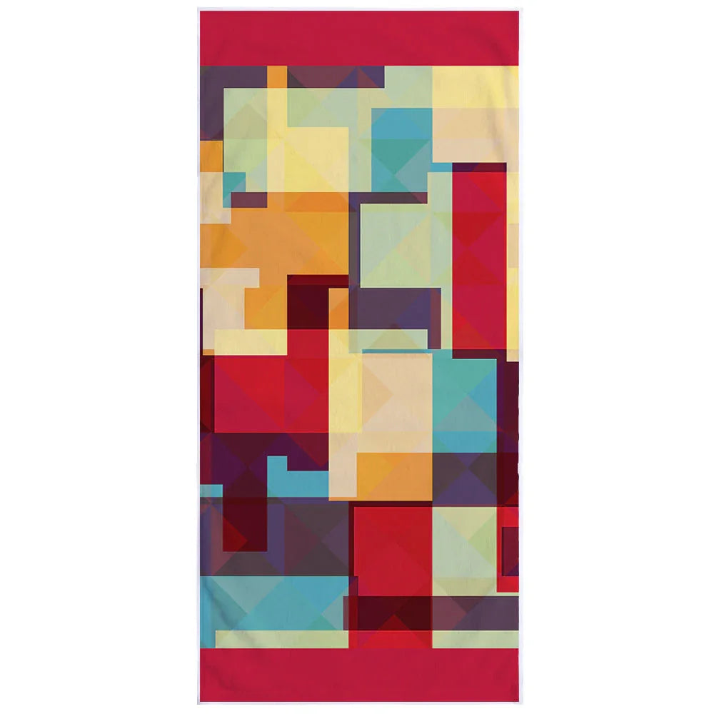 Microfiber Square Print Beach Towel - VAleG