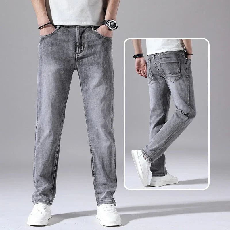 Retro Thin Jeans Straight Loose Casual Trousers Men - VAleG
