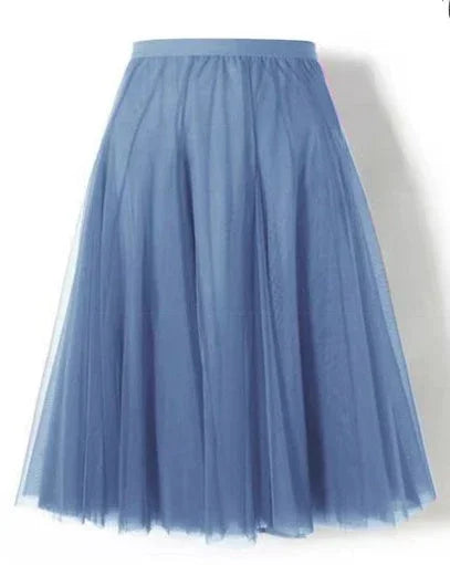 Square Dance Red Mesh Skirt Large Swing Skirt Slimming A Line Skirt Cover Slim Purple Gauze Skirt Short - VAleG