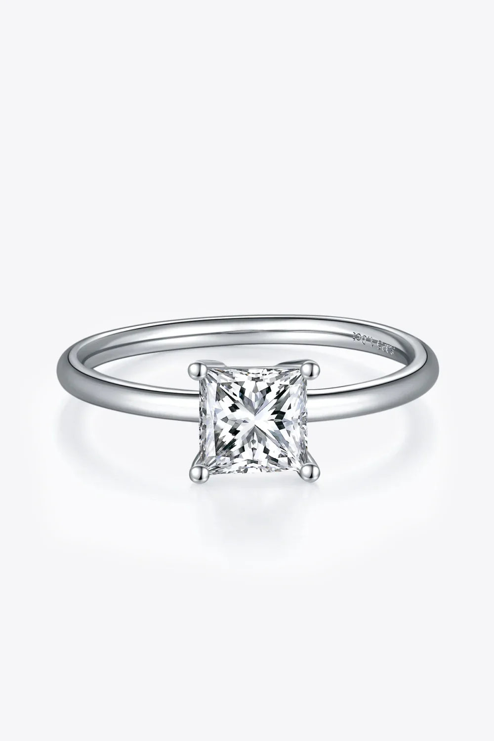 1 Carat Moissanite 925 Sterling Silver Solitaire Ring - VAleG