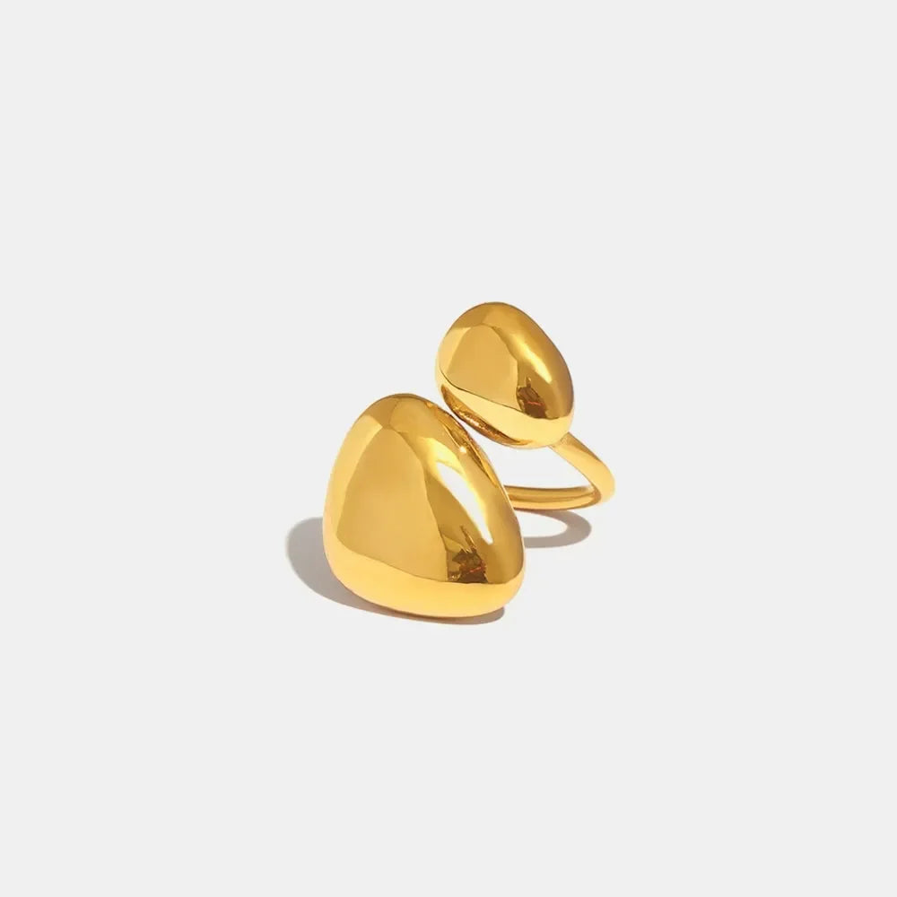 18K Gold-Plated Irregular Bypass Ring - VAleG