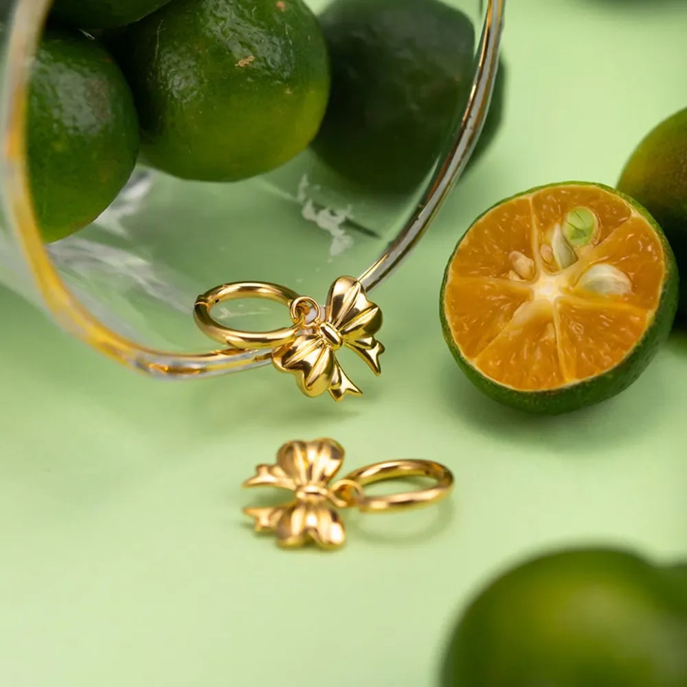 18K Gold-Plated Bow Earrings - VAleG
