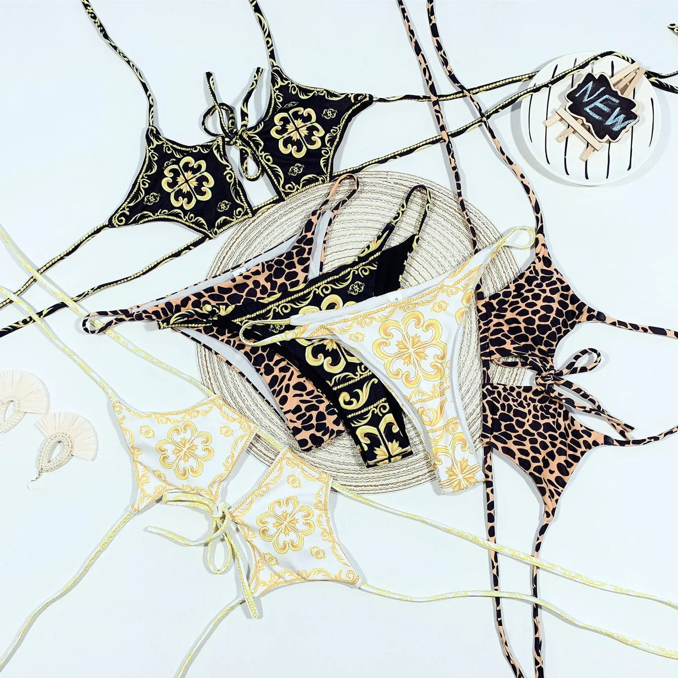 Leopard print swimsuit chinese style swimsuit - VAleG