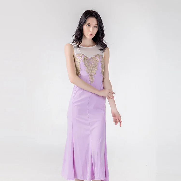 Hollow perspective bag hip fishtail skirt dress - VAleG