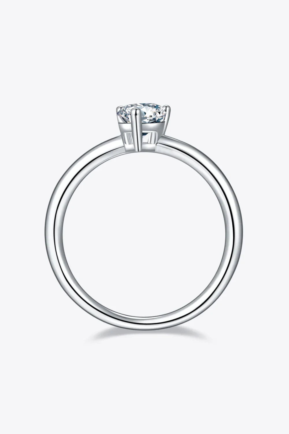 1 Carat Moissanite 925 Sterling Silver Solitaire Ring - VAleG