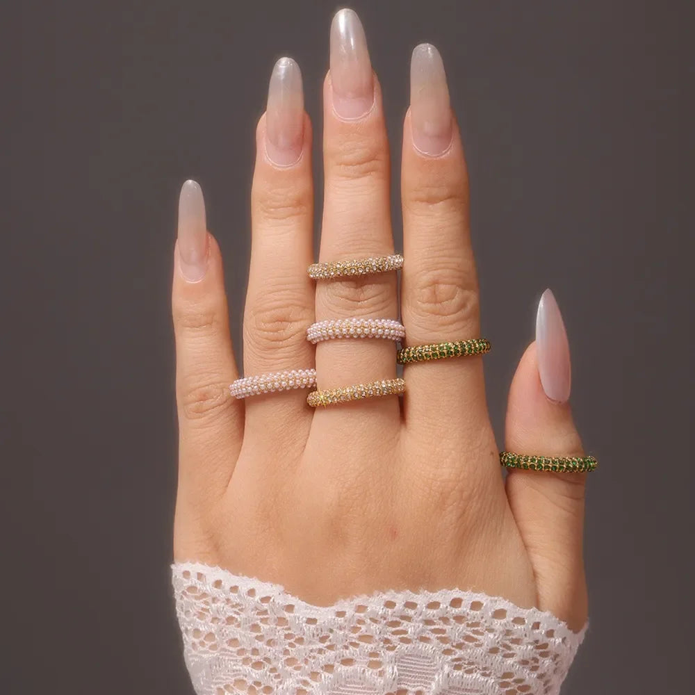 18K Gold-Plated Inlaid Zircon Ring - VAleG