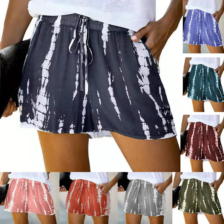 Summer European And American Tie-dye Striped Wide-leg Shorts - VAleG