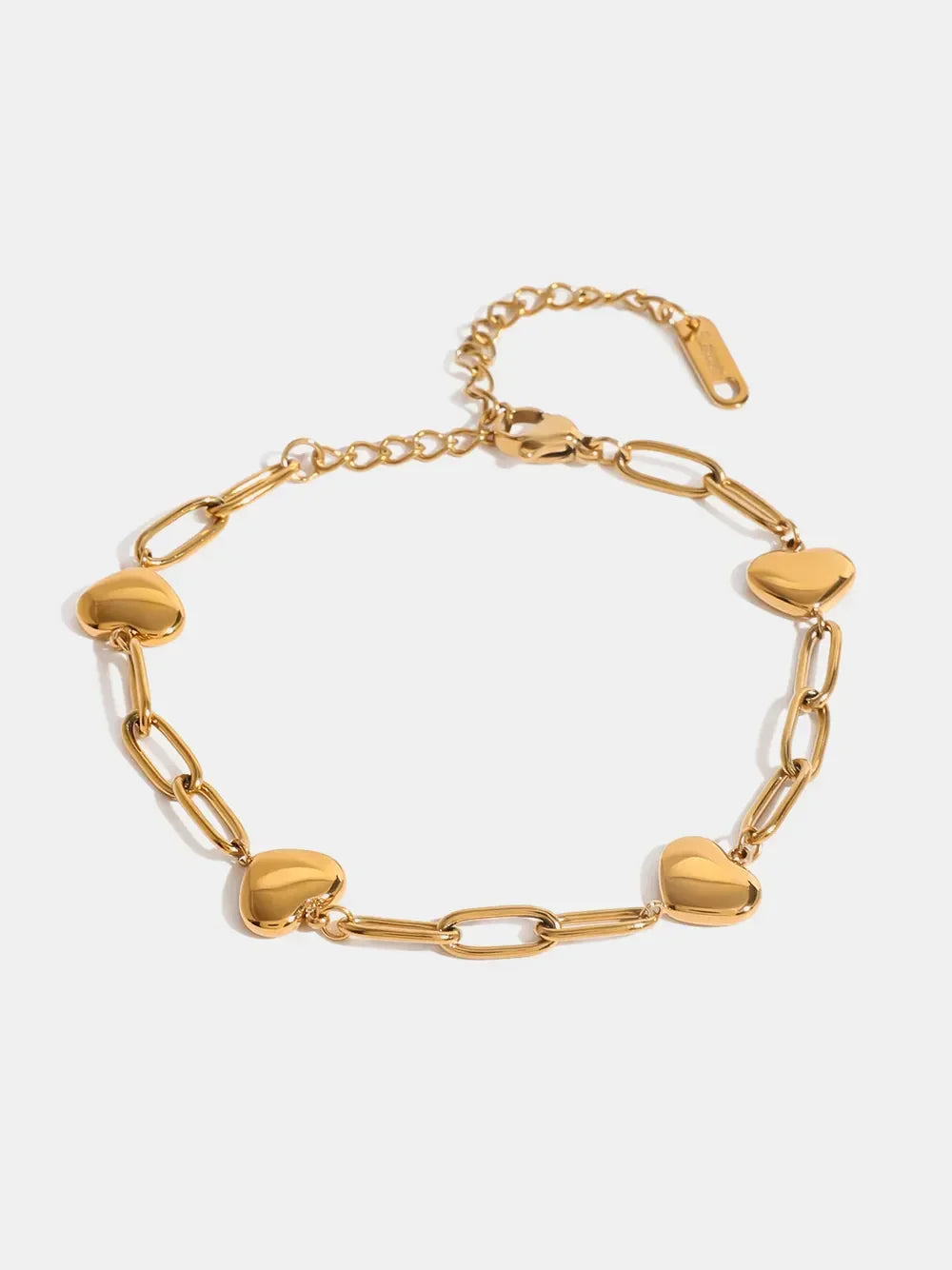 18K Gold-Plated Stainless Steel Heart Bracelet - VAleG