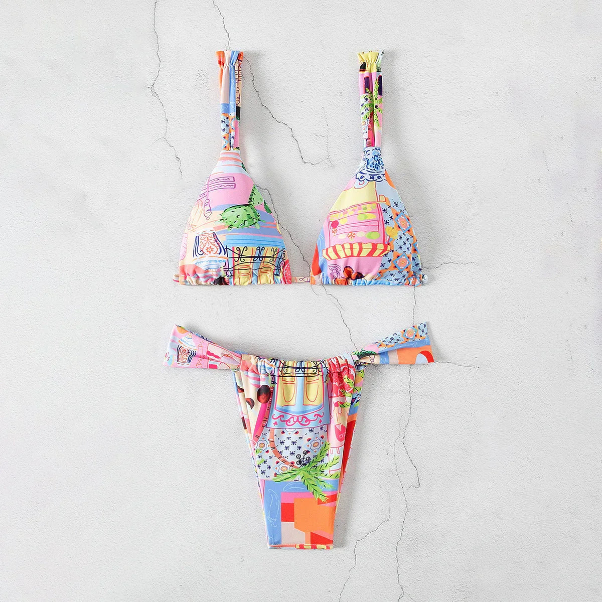 Printed Sexy Split Swimsuit European And American Cross Swimsuit - VAleG
