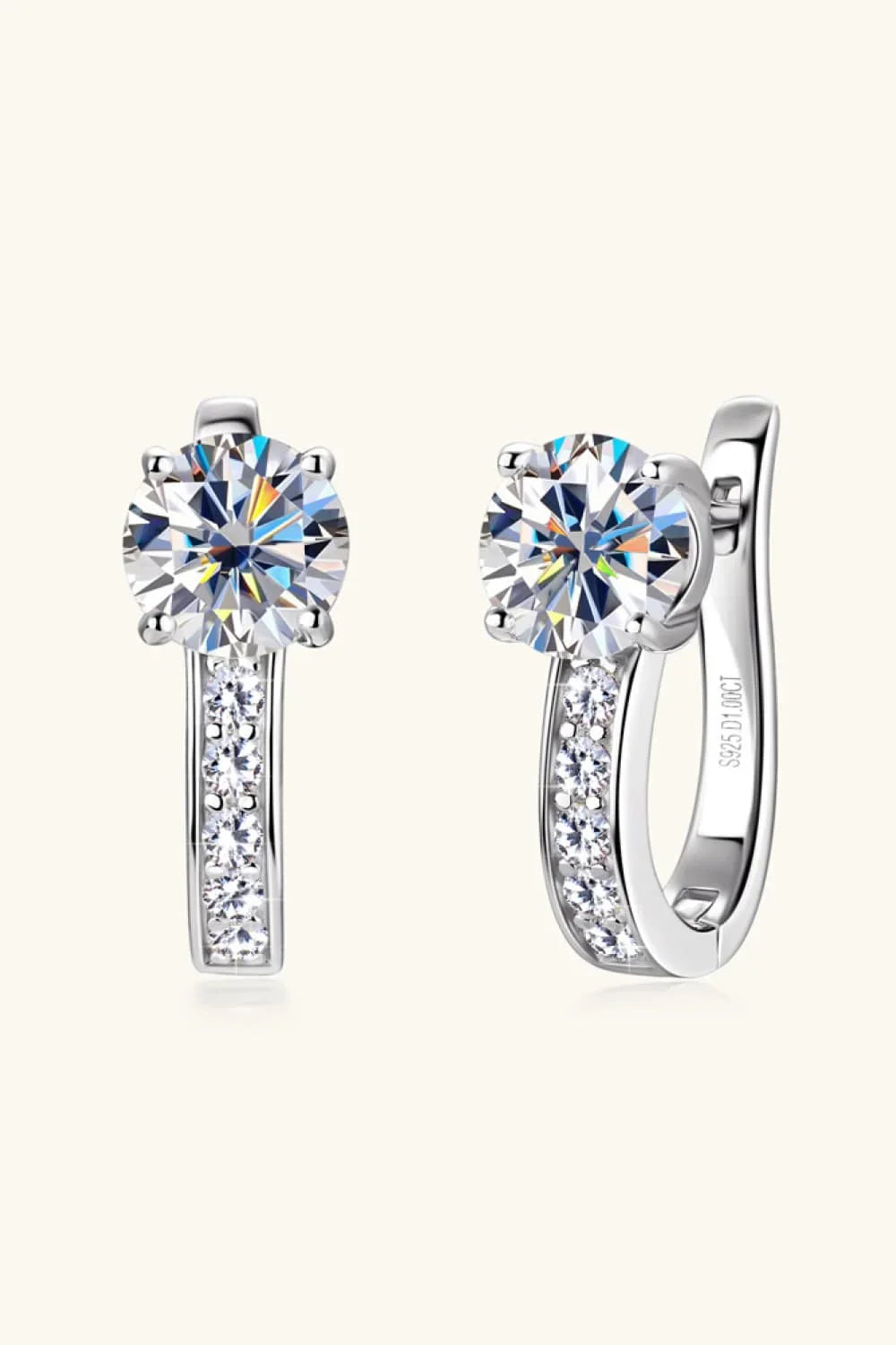 2 Carat Moissanite 925 Sterling Silver Earrings - VAleG