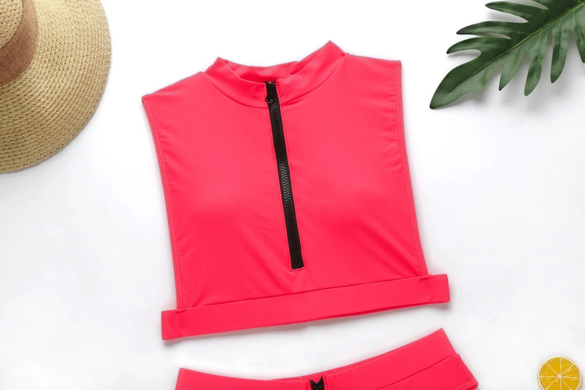 New Swimsuit Fluorescent Swimsuit Solid Bikini - VAleG